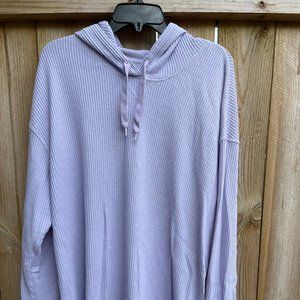 LLBean Waffle Knit Hoodie - 3X Lilac Mist
